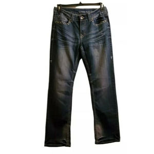 Cowgirl Tuff Women's 31 x 33, Boot Cut Jeans Studs Embellished Mid Rise